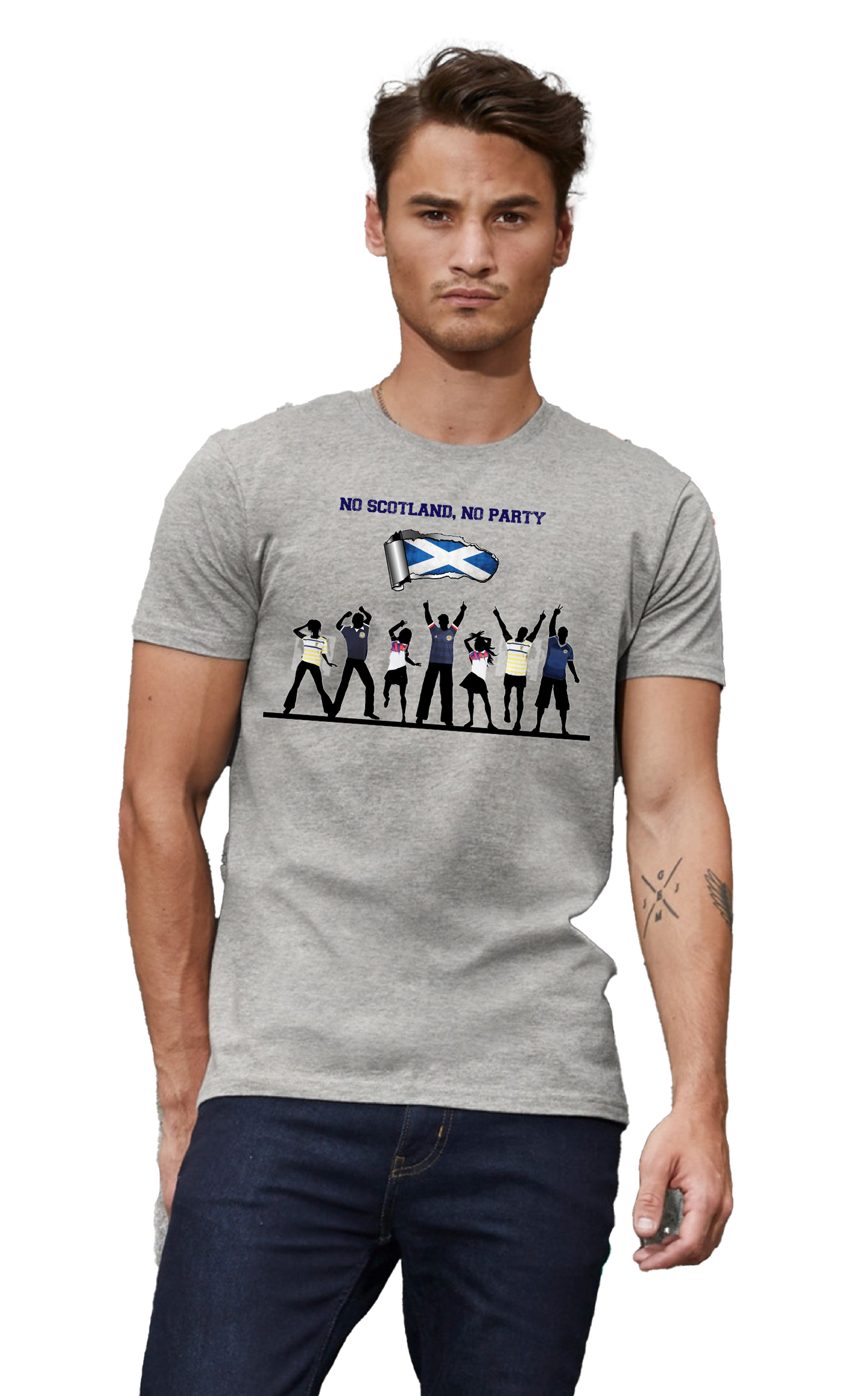 0.1 NO SCOTLAND, NO PARTY - UNOFFICIAL SCOTTISH FOOTBALL T-SHIRT