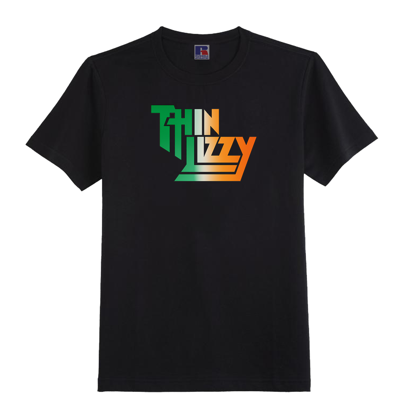 THIN LIZZY BLACK ORGANIC T-SHIRT WITH TRICOLOUR - 100% UNOFFICIAL