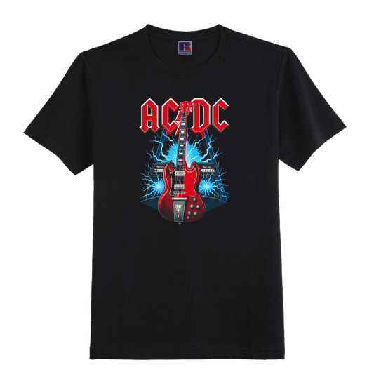 AC/DC T-SHIRT. ORGANIC BLACK COTTON - 100% UNOFFICIAL