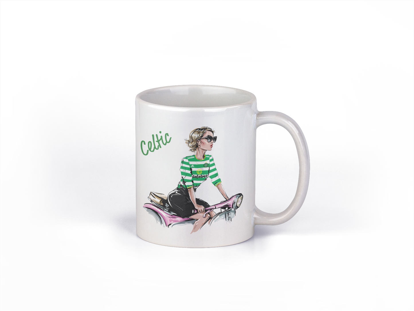 9.71 PERSONALISED FOOTBALL MUG - GIRL ON BIKE