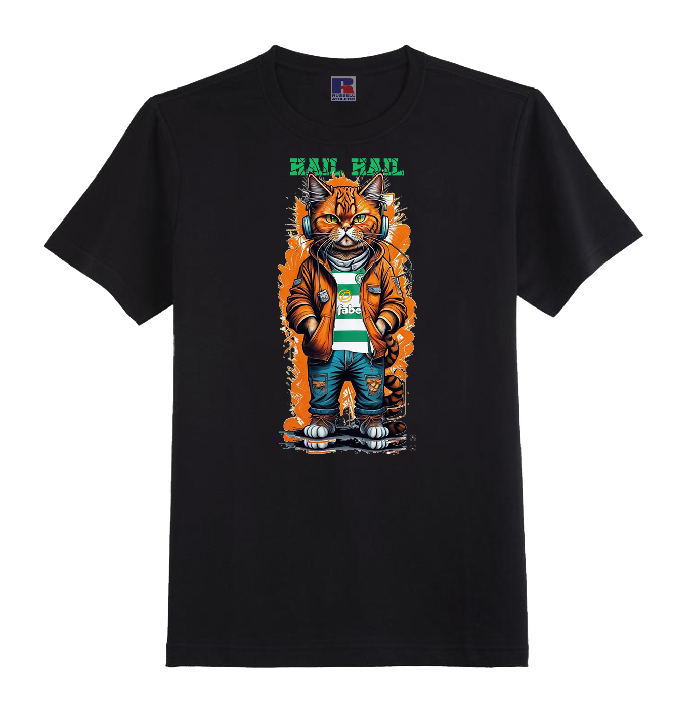 9.61 : The Cool Cat Football T-shirt - ALL TEAMS AVAILABLE - PERSONALISED