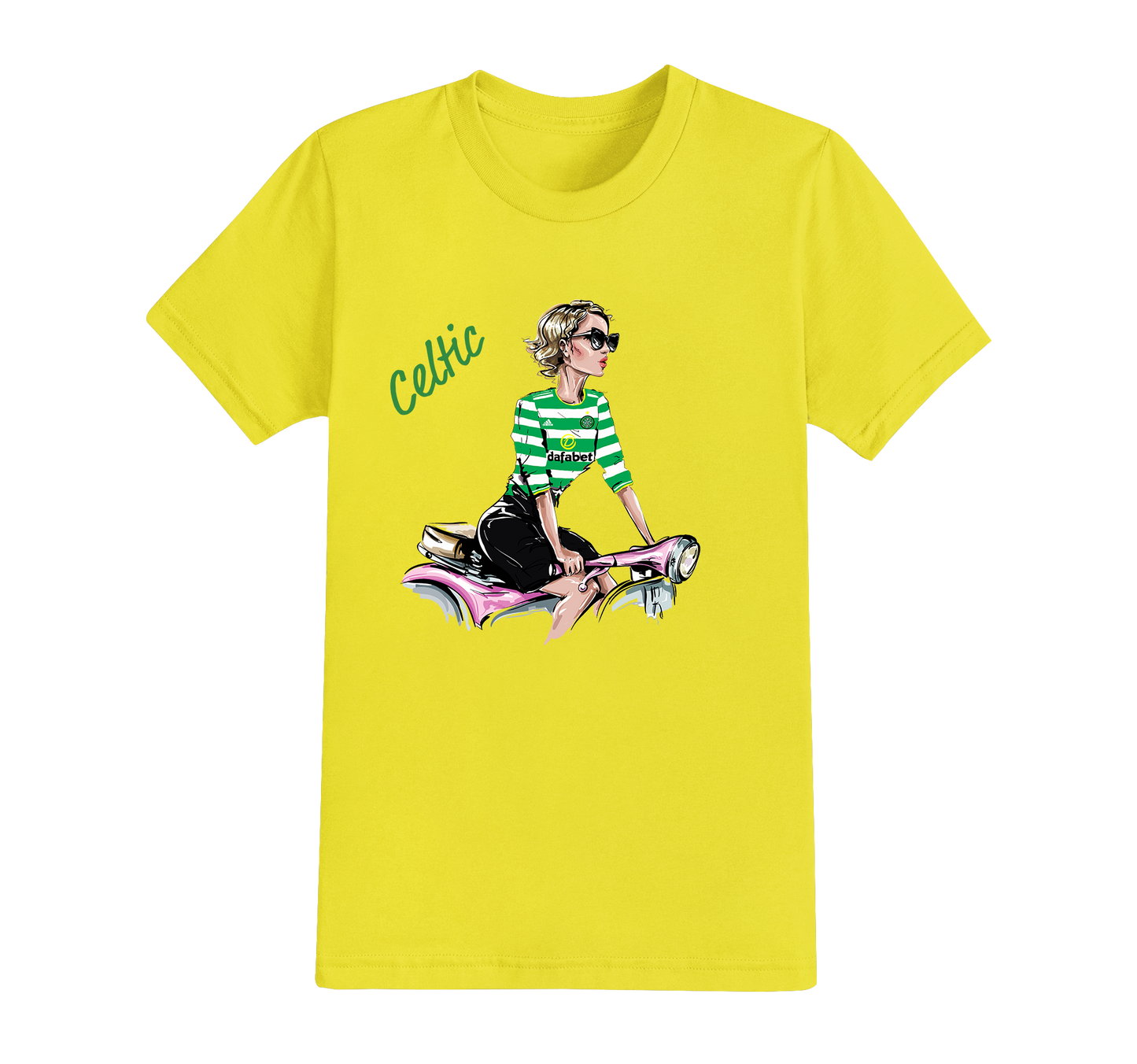 9.5 : Girl on Bike Football T-shirt - ALL TEAMS AVAILABLE