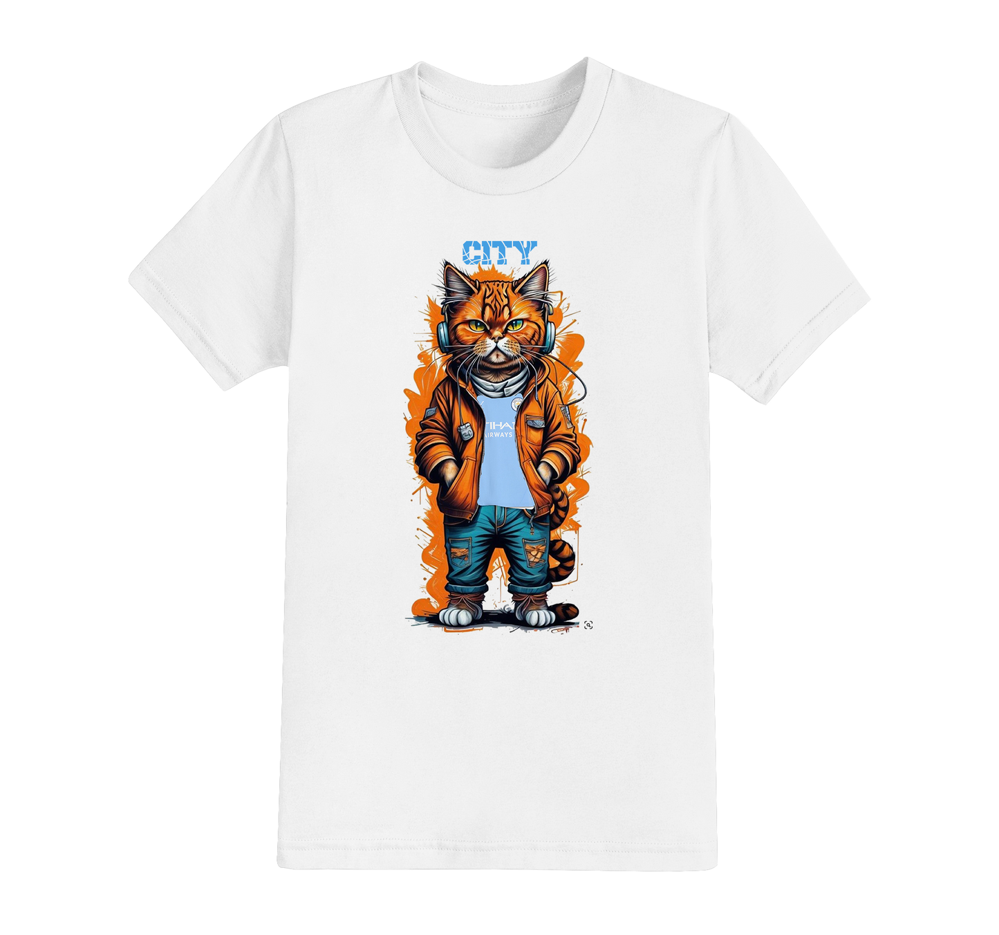 9.61 : The Cool Cat Football T-shirt - ALL TEAMS AVAILABLE - PERSONALISED