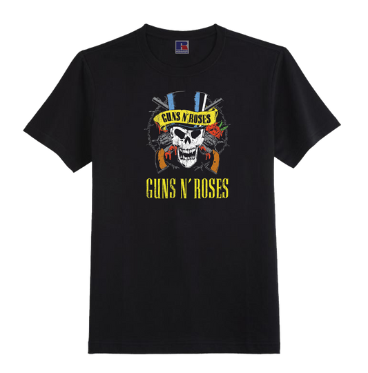 GUNS "N" ROSES BLACK ORGANIC T-SHIRT - 100% UNOFFICIAL