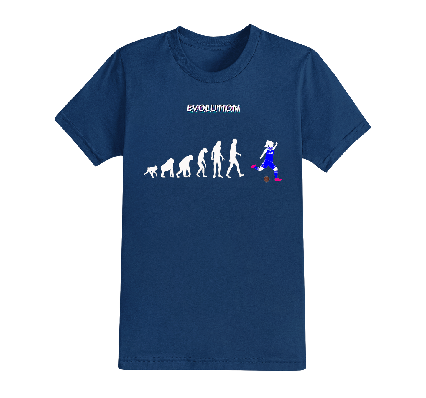 9.4 : Evolution of Woman Football T-shirt - every team available. PERSONALISED