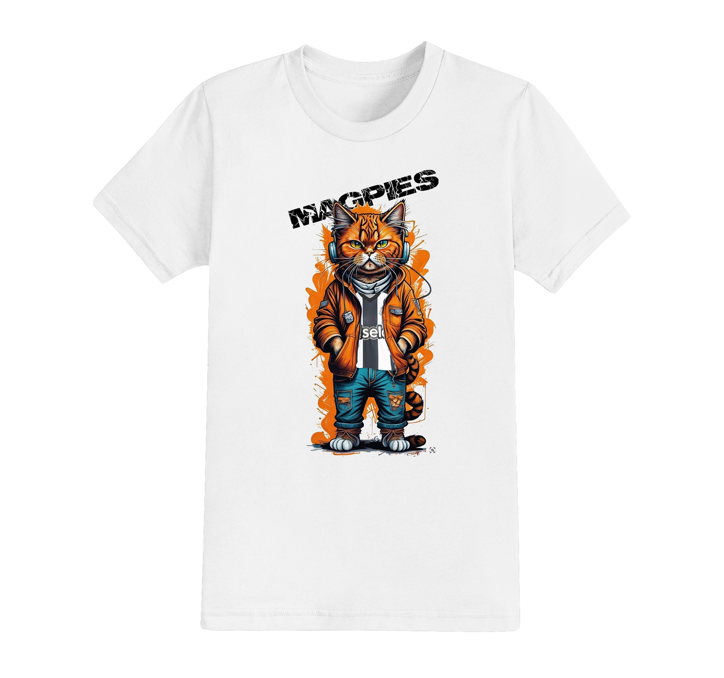 9.61 : The Cool Cat Football T-shirt - ALL TEAMS AVAILABLE - PERSONALISED