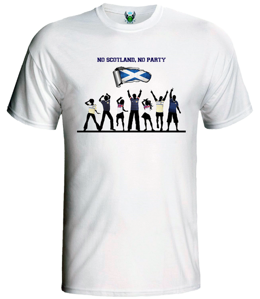 0.1 NO SCOTLAND, NO PARTY - UNOFFICIAL SCOTTISH FOOTBALL T-SHIRT