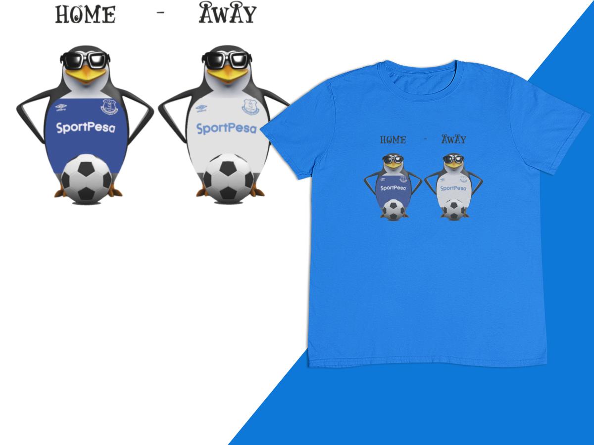 8 : Personalised Penguin Home & Away Strip T-Shirt - CHOOSE YOUR OWN TEAM