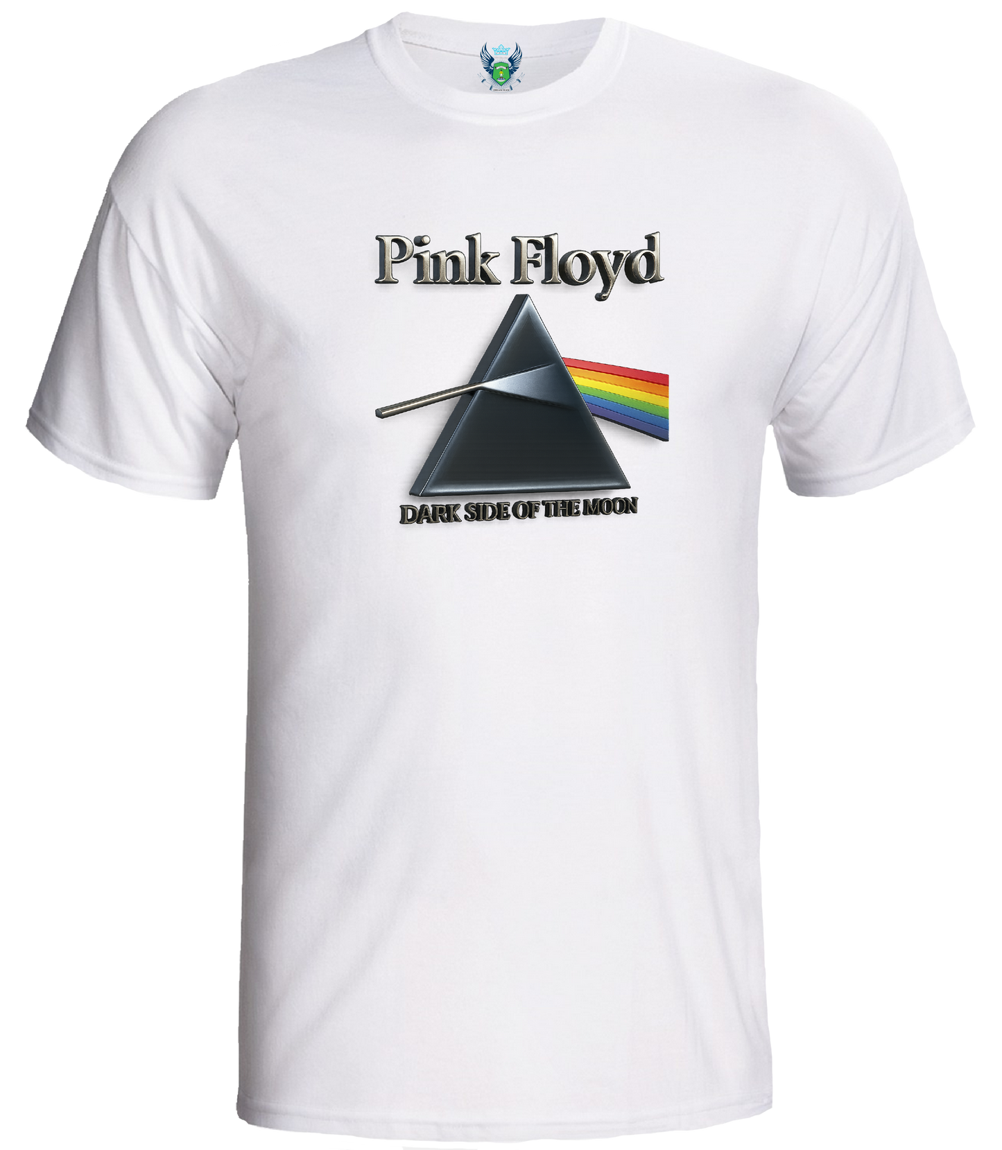 PINK FLOYD DARK SIDE OF THE MOON ORGANIC BLACK T-SHIRT + WHITE - 100% UNOFFICIAL
