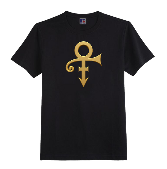PRINCE SYMBOL T-SHIRT IN BLACK ORGANIC COTTON - 100% UNOFFICIAL