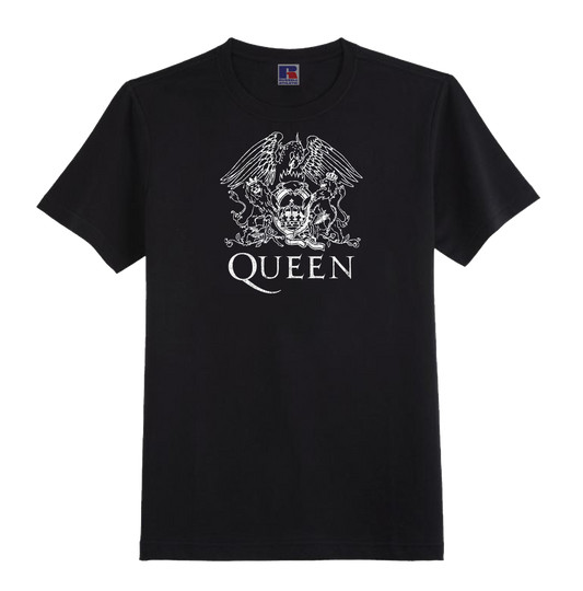 QUEEN LOGO DESIGN T-SHIRT IN BLACK ORGANIC COTTON - 100% UNOFFICIAL