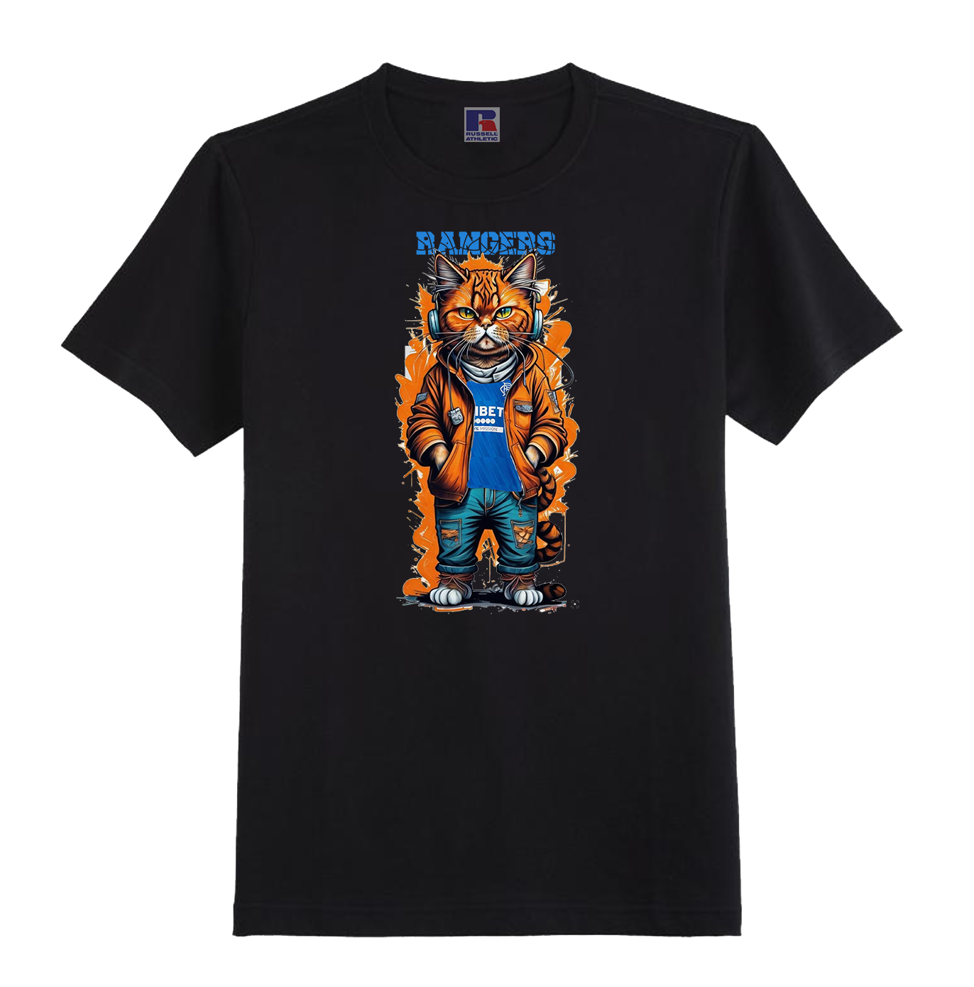 9.61 : The Cool Cat Football T-shirt - ALL TEAMS AVAILABLE - PERSONALISED