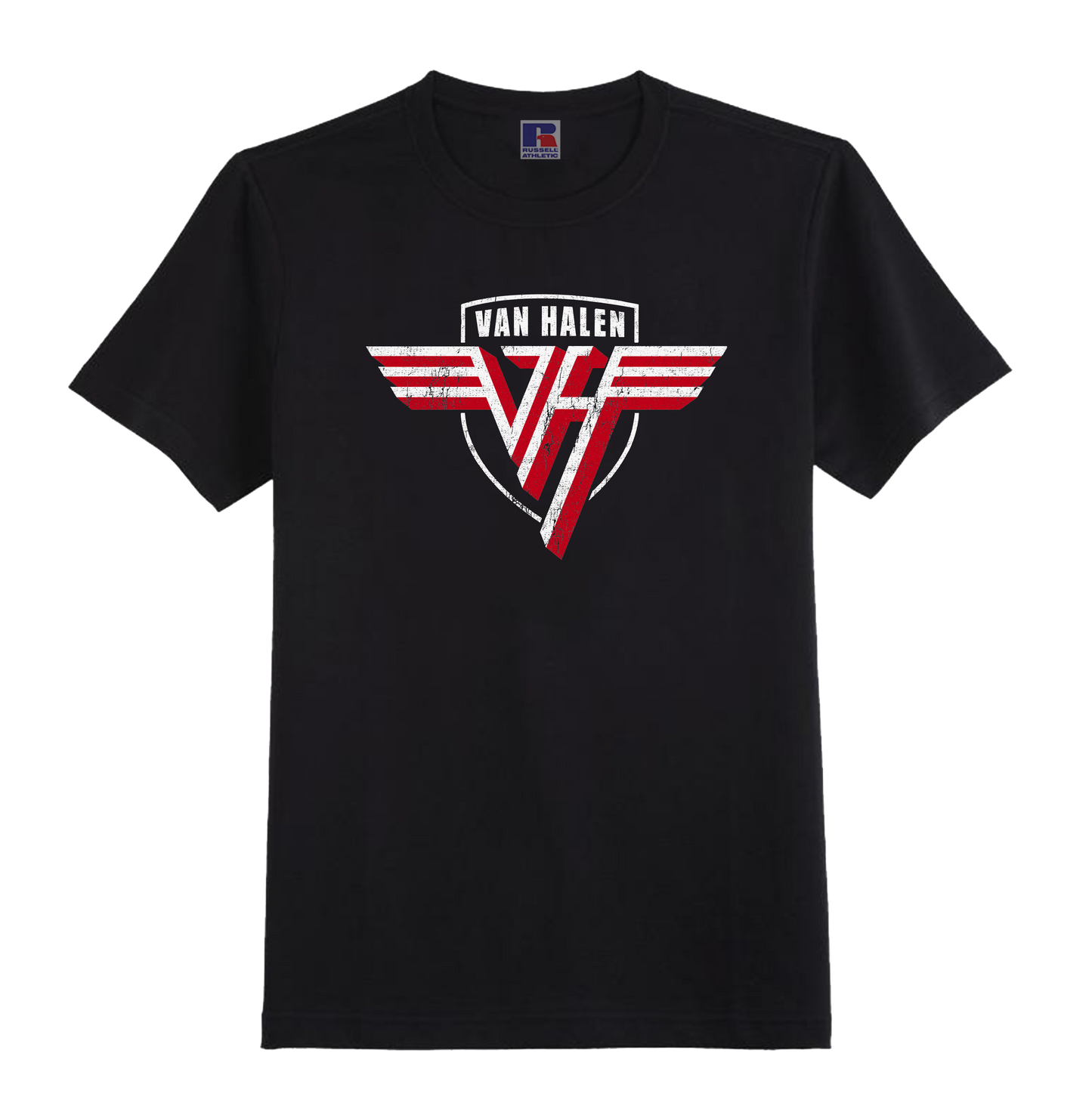 VAN HALEN DESIGN T-SHIRT IN ORGANIC BLACK COTTON - 100% UNOFFICIAL