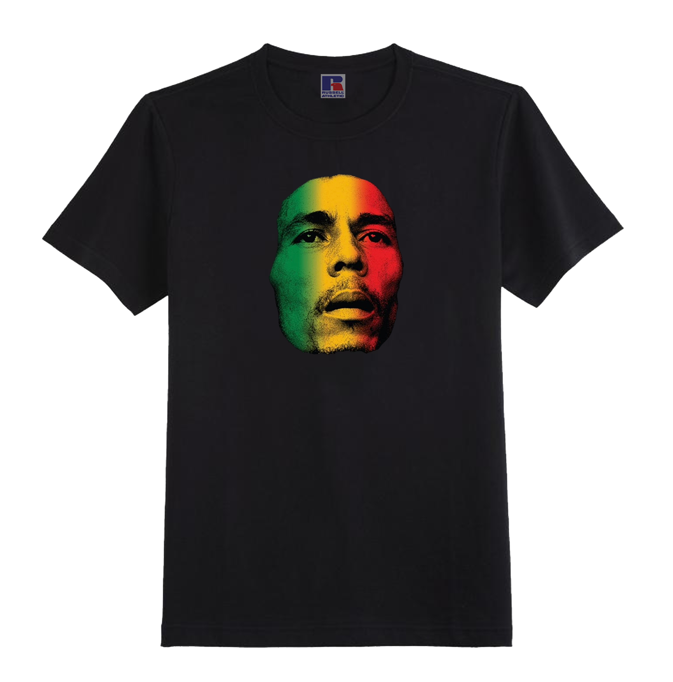 Bob Marley Face t-shirt. Organic Black.
